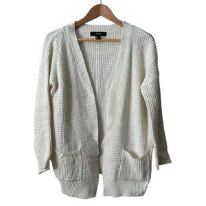 Forever 21 Womens Open Front Waffle Knit Cardigan Medium